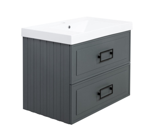 Тумба под раковину подвесная La Fenice Cubo TWIN FNC-01-CUB-G-80-2, серо-зеленая