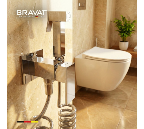 Гигиенический душ со смесителем BRAVAT D9191CP-SW, хром