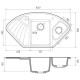 Кухонная мойка GranFest CORNER 1040E, черный
