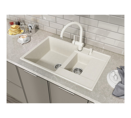 Кухонная мойка Grandex Aqua Topline 600111, белый