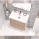 Тумба с раковиной подвесная Velvex Gesso tp.GES.9696.70.2Y белый матовый/дуб сонома, 70 см