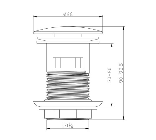 Донный клапан для раковины с переливом ESKO PopupBRQGold/PopupBRQBr, золото