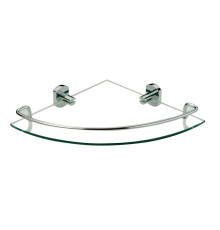 Полка угловая стеклянная Savol S-009973, хром