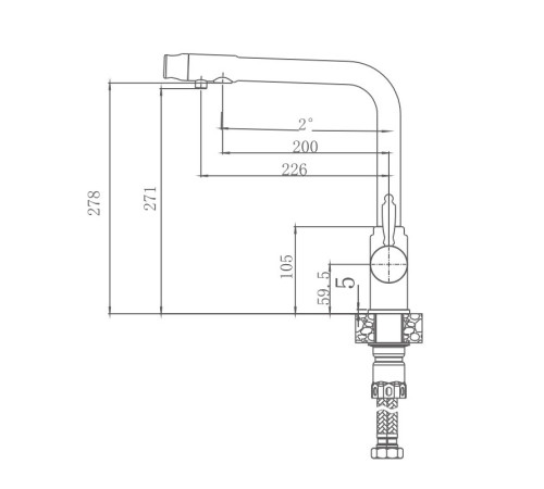 Смеситель для кухни Haiba HB70301, сталь