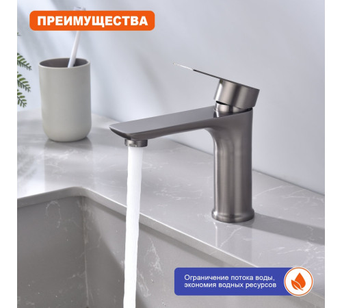 Смеситель для раковины Prohanss P35.10.09, графит