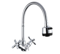 Смеситель для кухни с гибким изливом и режимом душ FRUD R43601, хром
