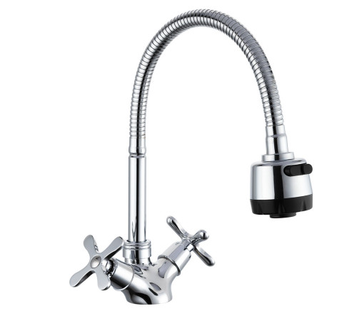 Смеситель для кухни с гибким изливом и режимом душ FRUD R43601, хром