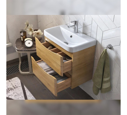 Тумба с раковиной подвесная Velvex Clay tp.CLA.9595.60.2Y дуб верона, 60 см