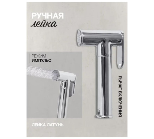 Гигиенический душ со смесителем встраиваемый Hansberge H3099BC, хром/черный