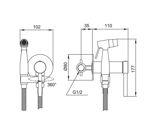 Гигиенический душ со смесителем GAPPO G7206, хром