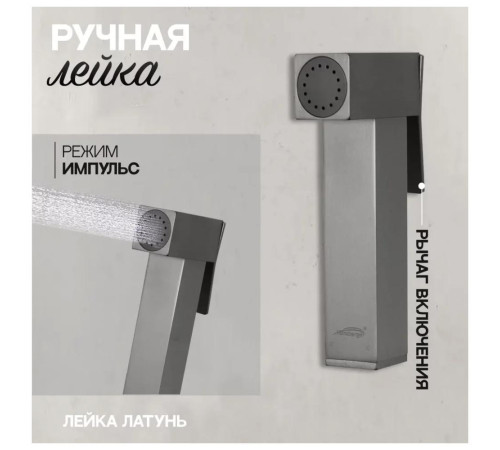 Гигиенический душ со смесителем встраиваемый Hansberge H3070BG, графит