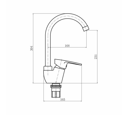 Смеситель для кухни Plstart PL4105-7, чёрный