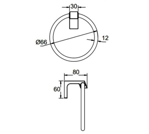 Кольцо для полотенец FRAP F30604-6, черный
