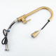 Смеситель для кухни с выдвижным изливом и режимом душ FRAP F60991-3, золотой сатин