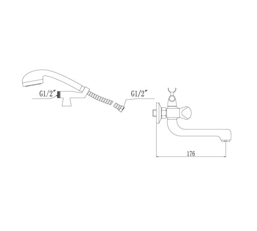 Смеситель для ванны Fmark FM2138, хром