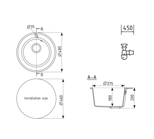 Кухонная мойка Ulgran Quartz Nora 485-04, платина
