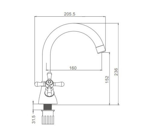 Смеситель для раковины Prohanss P10.13, хром