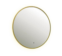 Зеркало Dreja SHINE 80х80 см, метал. рама, золото, беск. сенсор,  LED-подсветка, диммер