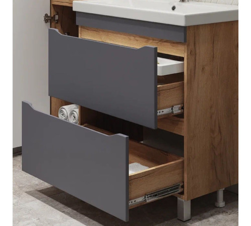 Тумба с раковиной напольная VIGO Вейв 385 дуб золотой-com, 80 см