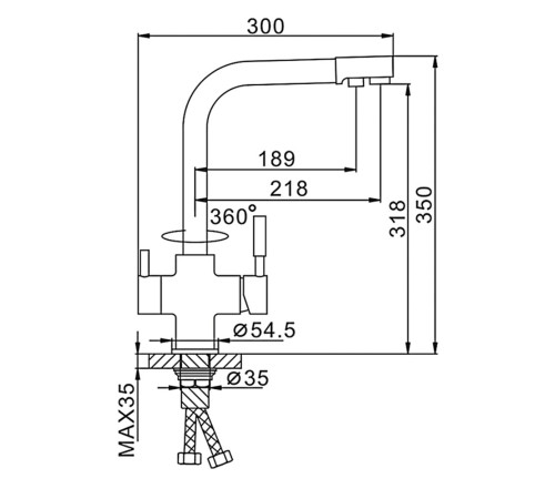 Смеситель для кухни с подключением фильтра FRAP F4352-20, бежевый