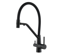 Смеситель для кухни с подключением фильтра воды Fmark FS1462-H01, черный