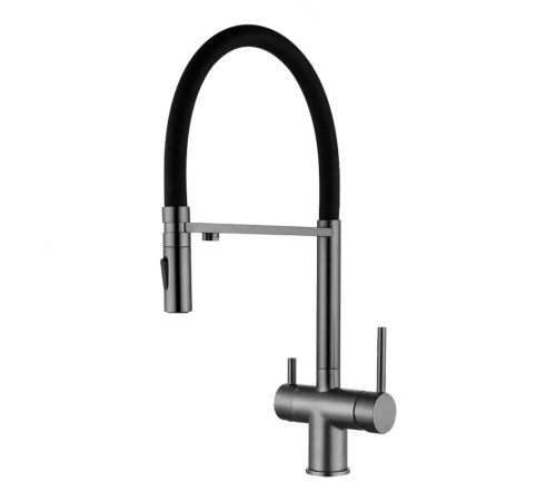 Смеситель для кухни подключением фильтра FILARETE FL3020BG, графит (на магните)