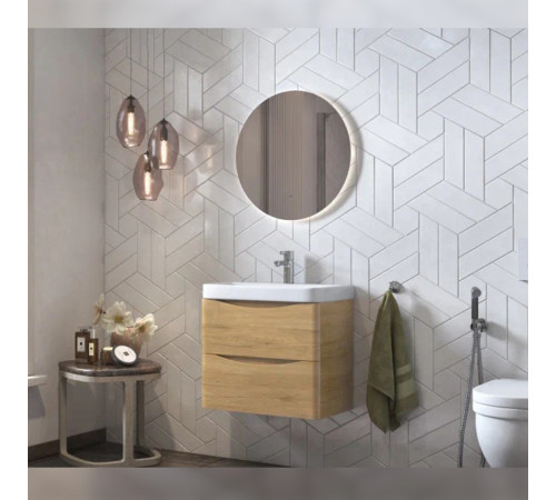 Тумба с раковиной подвесная Velvex Clay tp.CLA.9595.60.2Y дуб верона, 60 см