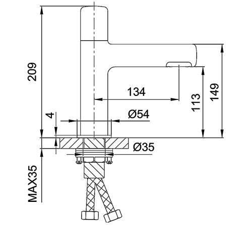 Смеситель для раковины Gappo G1052-80, хром
