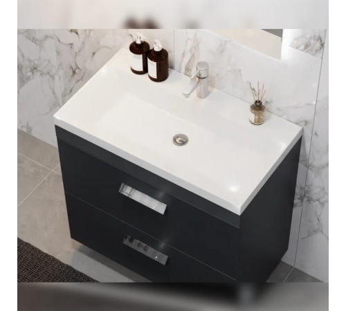 Тумба с раковиной напольная Velvex Orlando tn.ORL.CLA.80.2Y графит, 80 см