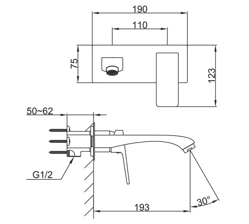 Смеситель для раковины встраиваемый Frap F1276, хром