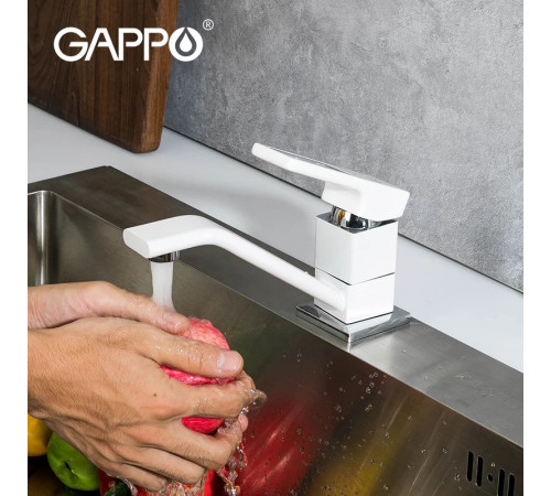 Смеситель для кухни GAPPO G4517-8, белый