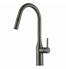 Смеситель для кухни с выдвижным изливом и режимом душ GAPPO G4398-41, оружейная сталь