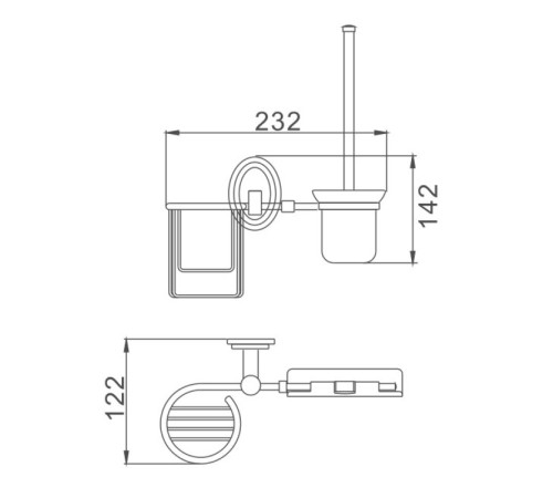 Ершик с держателем освежителя D-Lin D272310, хром
