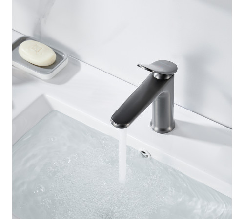 Смеситель для раковины Shevanik S4701T, оружейная сталь