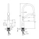 Смеситель для кухни BELZ B78815-5 с гибким изливом, брашированное золото