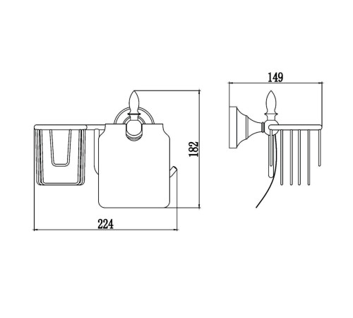 Держатель для туалетной бумаги и освежителя Savol S-R06851B, золото
