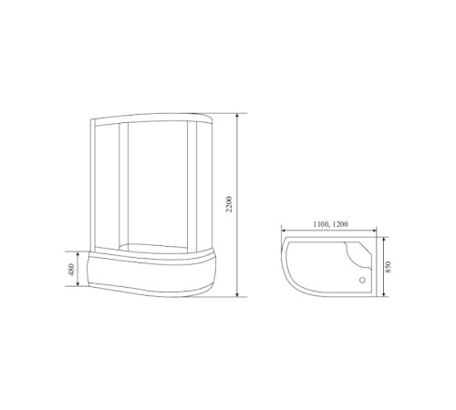 Душевая кабина Timo Standart T-5520R, 120x85x220
