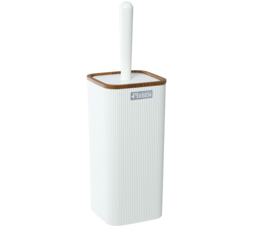 Ершик FIXSEN WHITE WOOD FX-402-5, белый/коричневый