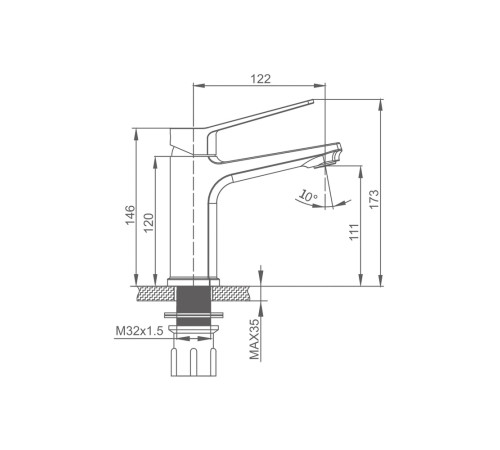 Смеситель для раковины Prohanss P66.10, хром