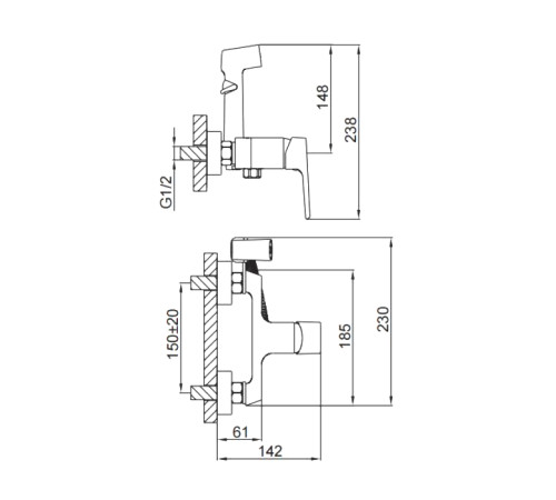 Гигиенический душ со смесителем FRAP F2071, хром