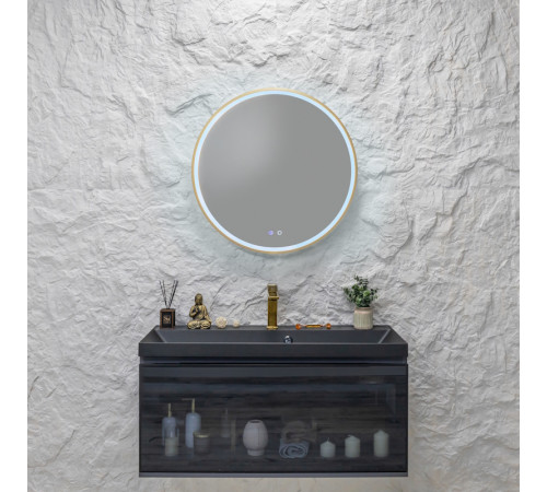Зеркало Silver Mirrors Делуна/Deluna D700 2.2 (TX,алюм. профиль, цвет золото, подогрев, сенсорный выключатель)
