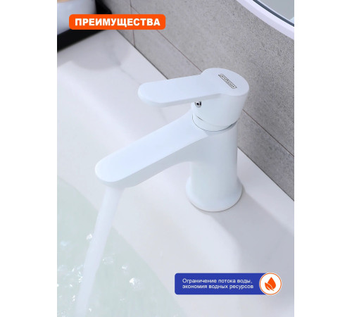 Смеситель для раковины с гигиеническим душем Prohanss P64.12.08, белый