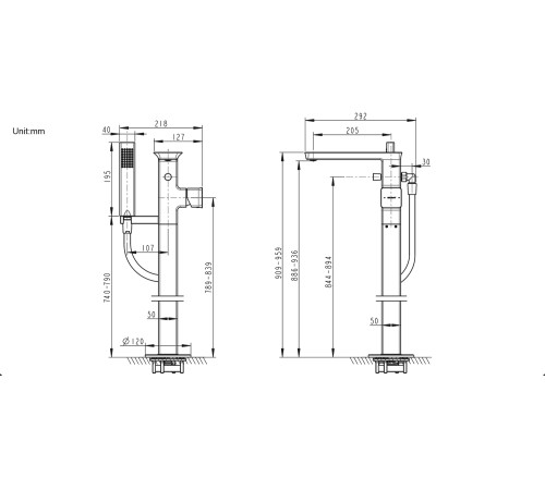 Смеситель для ванны напольный Bravat Phillis F656101C-B3-ENG, хром