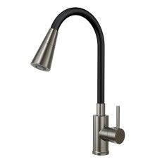 Смеситель для кухни с гибким изливом ESKO Kitchen K47GMB, оружейная сталь