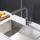 Смеситель для кухни с выдвижным изливом и режимом душ FRAP F6096-9, оружейная сталь