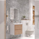 Тумба с раковиной подвесная Velvex Gesso tp.GES.9696.70.2Y белый матовый/дуб сонома, 70 см