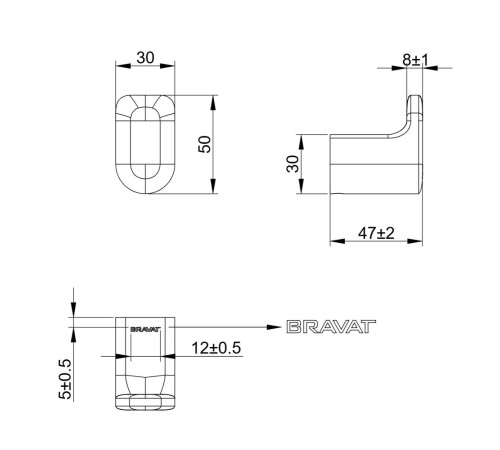 Крючок для ванной комнаты BRAVAT D71130CP-SW, хром