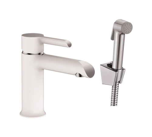 Смеситель для раковины с гигиеническим душем Haiba HB12805-8, белый