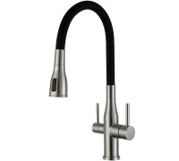Смеситель для кухни с гибким изливом и подключением фильтра GAPPO G4399-65, сатин
