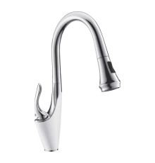 Смеситель для кухни Rose R123F, белый/хром